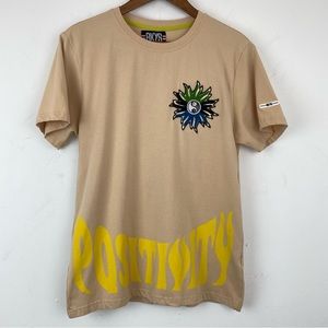 BKYS Black Keys size Small Men’s Tan Radiate Positivity Short Sleeve T-shirt